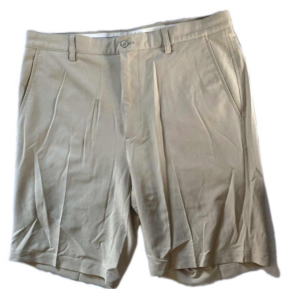 FootJoy Shorts Mens W36 Khaki Chino Performance Golf Stretch Flat Front EUC